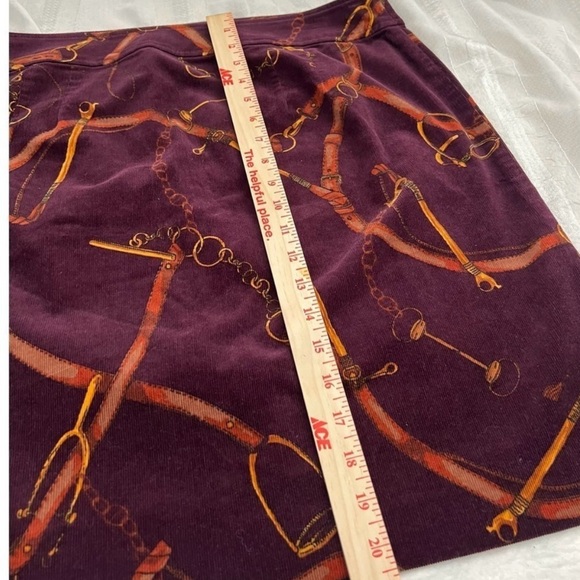 Talbots Skirt Women’s 16 Burgundy Equestrian Horse Corduroy Mini NWT - Picture 6 of 6